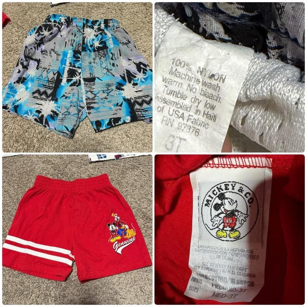 Vintage 90s Boys 3T Clothing Lot Mickey Mouse Playstuff OshKosh 7 Pc